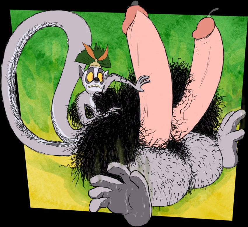 abstract_background anthro armpit armpit_hair crown diphallia diphallism dreamworks elastic erect_penis excessive_pubic_hair feet foot_fetish fur gradient_background growth hairy hairy_balls hairy_chest hand_on_penis heels hirsute hyper_penis king_julien komari_azuul lemur long_body long_penis madagascar_(series) male male_foot_fetish male_only mammal multi_penis orange_eyes penis precum precum_bubble rubberskunktoo smell smelly_feet soles solo stretchy sweat sweaty_feet testicles the_penguins_of_madagascar three_tone_fur toes torso ugly vein veiny_penis what yellow_sclera