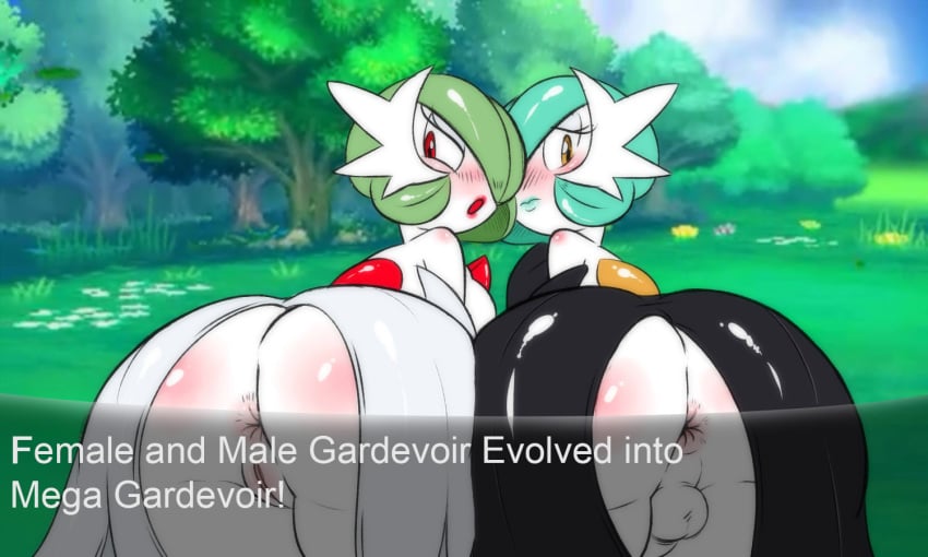 1boy 1girls ass blush female female_gardevoir female_pokemon femboy gardevoir male male_gardevoir male_pokemon mega_evolution mega_gardevoir nintendo penis pokemon pokemon_(species) pokemon_rse pussy thenewguy