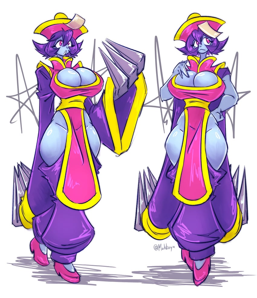 1girls big_breasts blush breasts capcom cleavage clothed clothing darkstalkers female female_focus female_only hsien_ko legs mokkoyu tagme tagme_(character) tagme_(series)