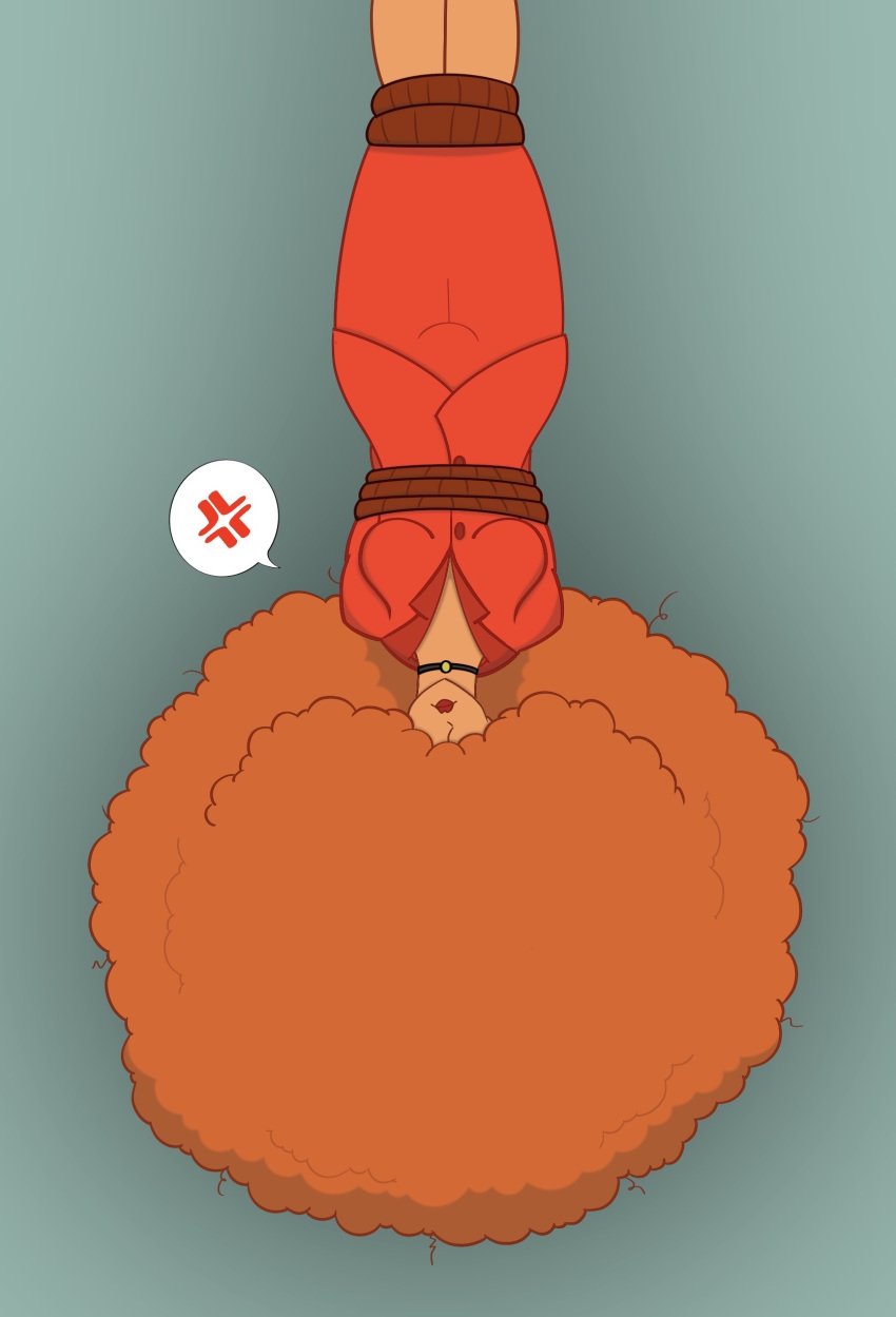 afro annoyed big_hair bondage curly_hair huge_hair orange_hair powerpuff_girls sara_bellum suspended_in_midair upside-down upside-down