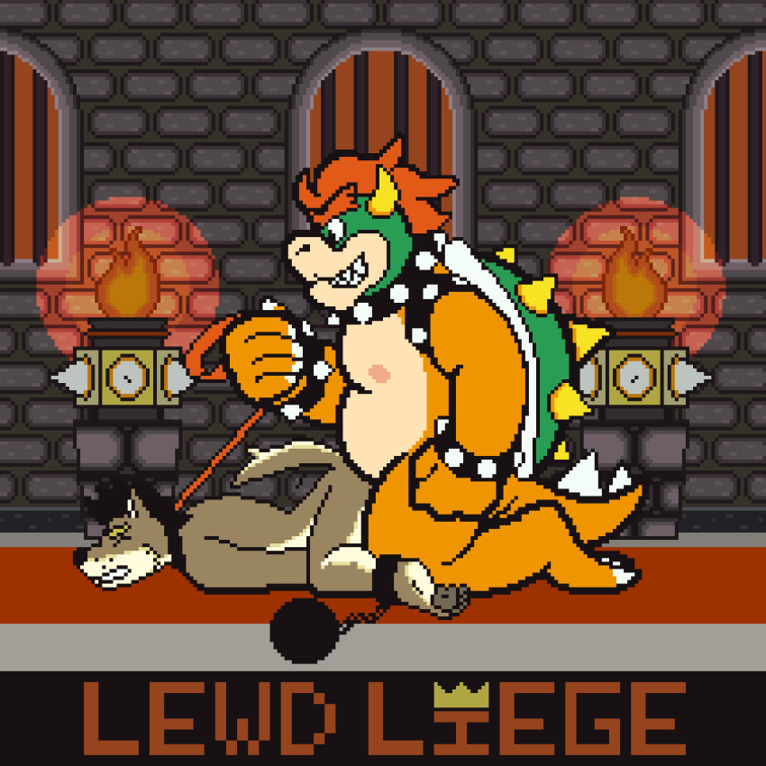 2boys 3_toes 5_fingers ahe_gao all_fours anal animated anthro ass_up bara beard belly big_dom_small_sub black_hair bowser brown_fur canine castle claws collar erection facial_hair from_behind_position full_body fur hair horn indoors inside kneeling koopa leash lewdliege looking_pleasured lying male male_only mammal mario_(series) moan multiple_boys nintendo nipples penis pink_penis raised_tail red_hair scales scalie sex shell side_view size_difference slightly_chubby spiked_armlet spiked_collar spikes super_mario_bros. teeth toes top-down_bottom-up video_games white_fur yaoi yellow_scales