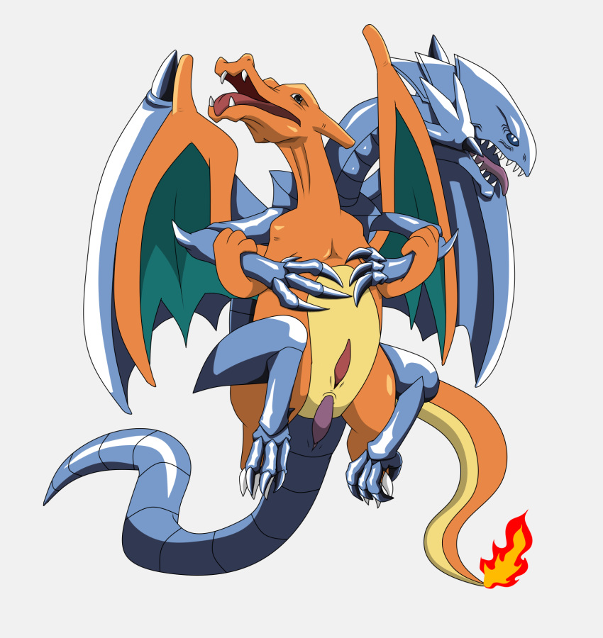 anal blue-eyes_white_dragon blue_eyes burume charizard claws dragon erection nintendo penis pokémon_(species) pokemon pokemon_(species) scalie sfbwd sharp_teeth teeth video_games yu-gi-oh! ぶるめ