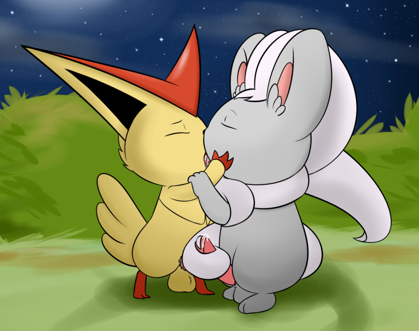 balls cinccino cum frottage kissing legendary_pokémon male nintendo penis pokémon_(species) pokemon sex snowballing tapering_penis victini video_games yaoi yumei