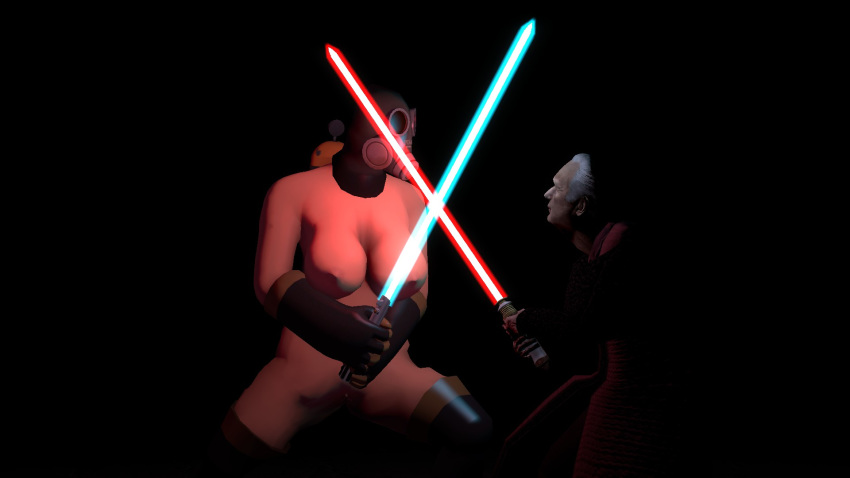 1boy 1girls 3d emperor_palpatine fempyro garry's_mod pyro sith_lord star_wars team_fortress_2