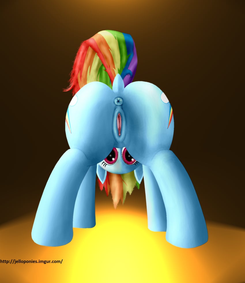 equine female friendship_is_magic hooves jelloponies mammal my_little_pony open_mouth pussy rainbow_dash_(mlp) solo spreading straight_hair