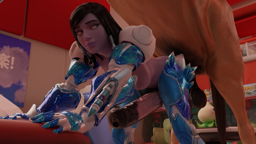 3d absurdres alternate_costume animal_genitalia areolae balls breasts erection female feral_on_female frostbite_pharah highres horse horsecock huge_balls huge_cock huge_filesize imminent_sex male monster_cock nipples overwatch penis pharah size_difference testicles wiloh95 zoophilia