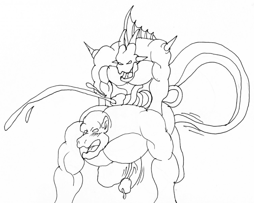 alien dragon dragon_ball dragon_ball_z duo erection gay male male_only penis porunga ramsey276 yaoi