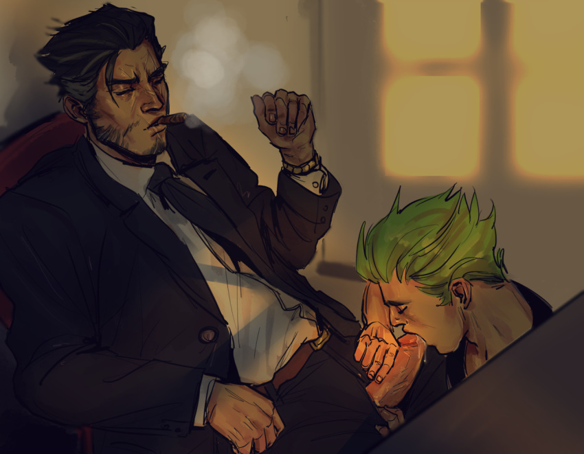 2boys age_difference beard bonding_with_dad busy_dad busy_daddy cigar cum cum_in_mouth dad_and_son daddy_and_twink daddy_kink desk enticed_dad enticed_daddy erection facial_hair family father_and_son fellatio gay_incest genji green_hair human human_only humans humans_only incest male male_focus male_only males males_only necktie overwatch penis scar sitting smoke smoking son_blowing_dad son_pleasuring_dad son_pleasuring_father son_satisfying_dad son_satisfying_father son_seducing_dad step-incest stepson_blowing_stepfather suit twink_acts twink_and_daddy twink_pleasuring_daddy twink_satisfying_daddy yaoi young_genji yuutayo