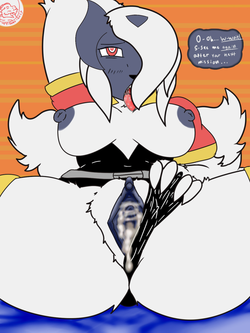 absol ahe_gao anthro clitoris cum cum_inside female looking_pleasured mega_absol mega_evolution nintendo pokémon_(species) pokemon pokemon_(species) pussy trigoat video_games