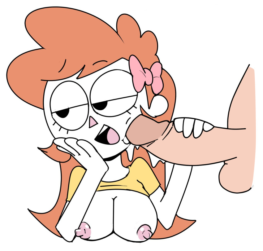 1boy breasts breasts_out brown_hair edit female filthypally fucked_in_every_way handjob open_mouth owlturd penis pink_nipples rule_63 shen_(shencomix) shencomix webcomic white_skin