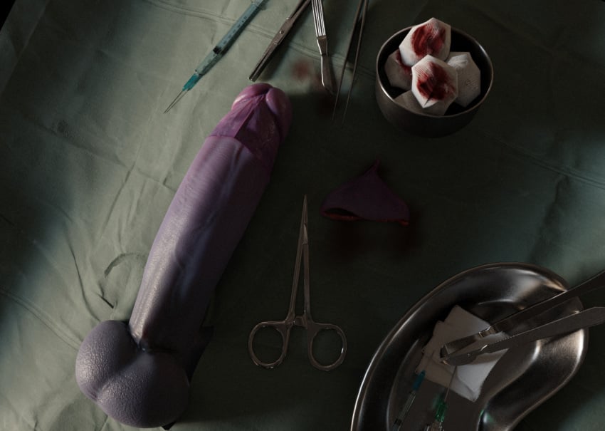 asari blue_penis circumcised circumcised_futa circumcision circumcision_scar futanari guro intersex liara_t'soni mass_effect medical medical_instrument medical_play penis scissors surgery surgery_scars