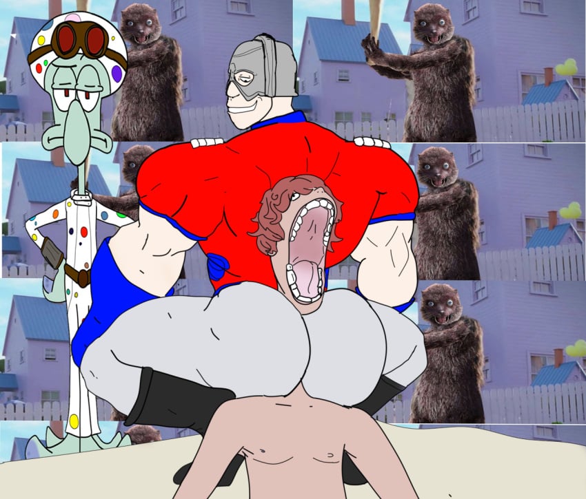 2021 ass broly_culo choke_hold curimomo jxci meme meme_reference paint_tool_sai peacemaker_(tv_series) polka_dot polka_dot_man satire self_upload shitpost traced