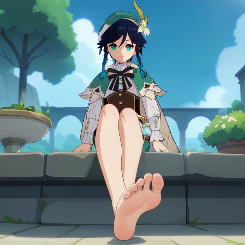 1femboy boy feet femboy foot_fetish gay genshin_impact venti_(genshin_impact)