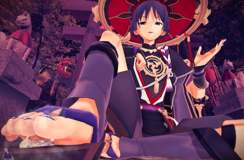 1femboy 2boys boy femboy foot_fetish footjob gay genshin_impact giant male scaramouche_(genshin_impact) stepped_on