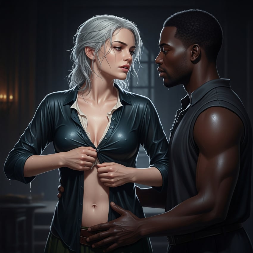 ai_generated ciri dark-skinned_male dressing the_witcher_(series) the_witcher_3:_wild_hunt