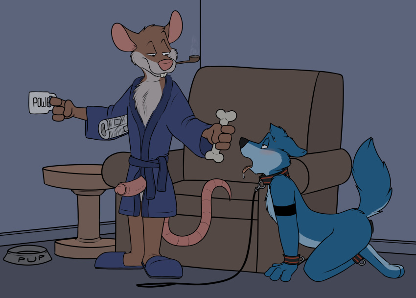 2015 anal anal_sex ankle_cuffs anthro cadmus canine clothed clothing collar countershade_face countershade_tail countershade_torso countershading digital_media_(artwork) dildo domination duo erection foreskin head_tuft humanoid_penis leash leather_cuffs male male_domination male_only mammal mouse nude partially_clothed penetration penis petplay piercing pipe puppyplay retracted_foreskin robbie robbie_(rotten_robbie) rodent roleplay rotten_robbie sex_toy shackles slippers smoke smoking smoking_pipe tongue tongue_out uncircumcised uncut wolf wrist_cuff