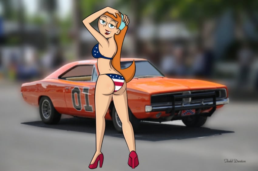 1girls american_flag american_flag_bikini back_view bikini boobs_and_butt_pose breasts crossover danny_phantom eschergirl female high_heels jazz_fenton nickelodeon the_dukes_of_hazzard