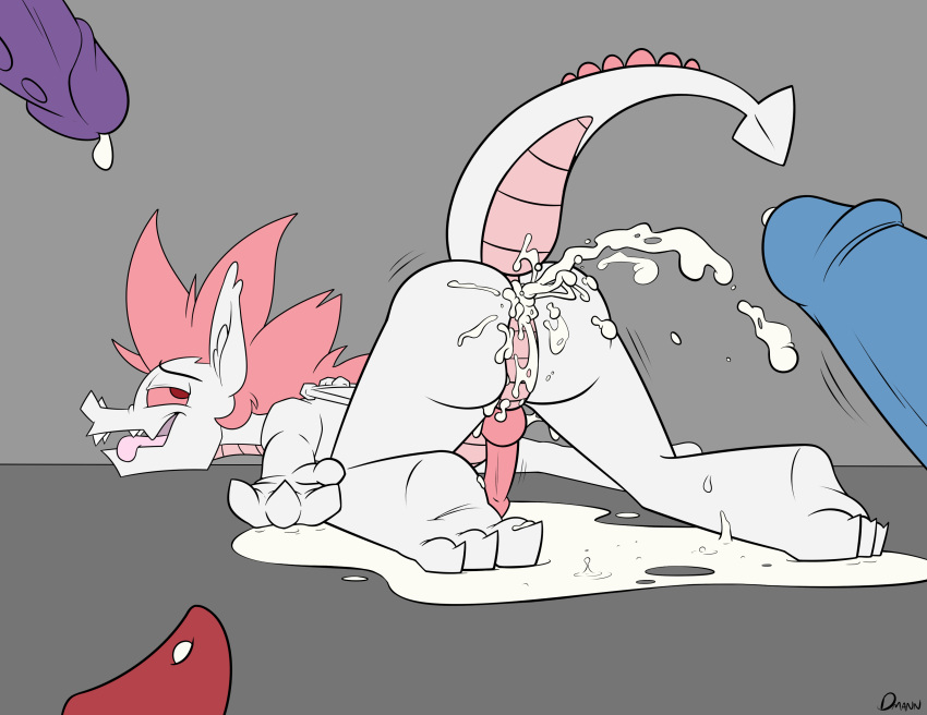 absurd_res anal anus balls claws cum cum_inside cum_pool dmann892 dragon drooling fizzle_(mlp) friendship_is_magic fucked_silly grey_background hi_res invalid_tag male male_only my_little_pony penis saliva simple_background