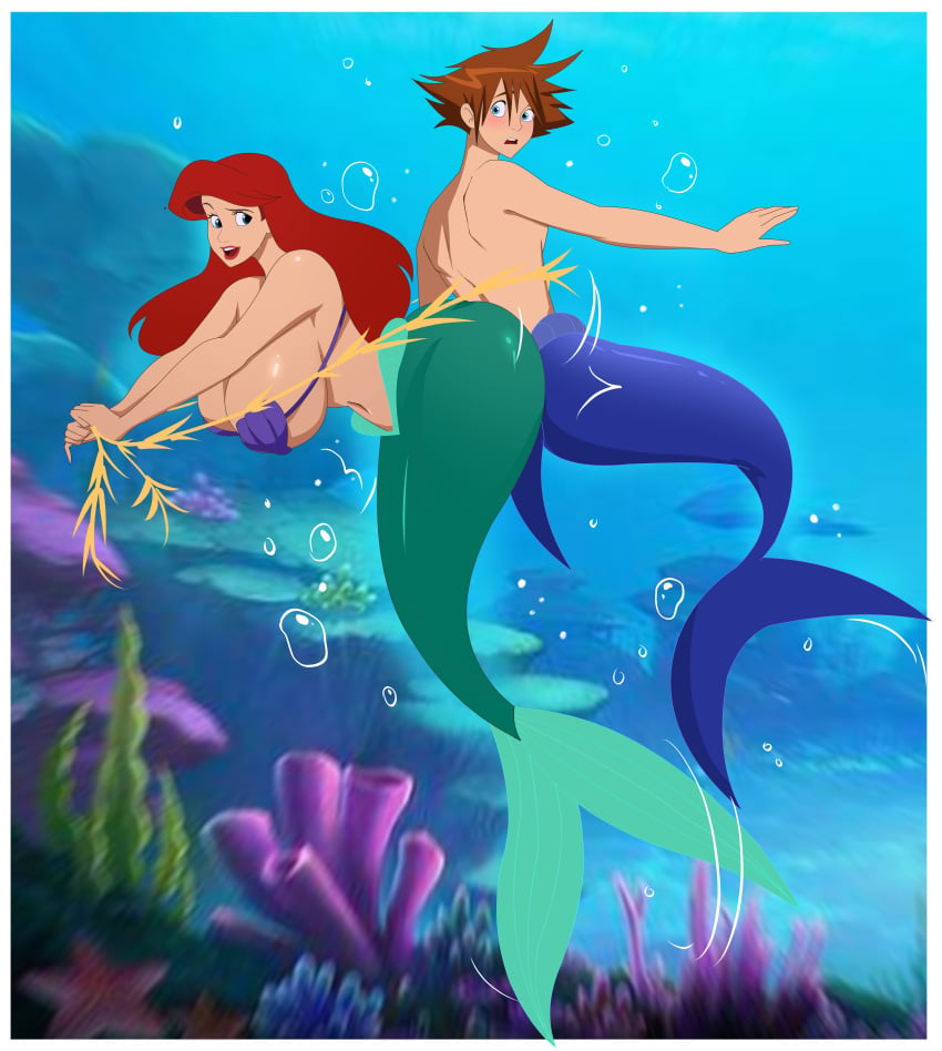 1boy 1girls ariel ariel_(the_little_mermaid) ass big_ass big_breasts big_butt blush breasts bubble_ass bubble_butt crossover crossover_pairing crossover_shipping disney disney_princess dominant_female flustered_male ghostlessm grinding huge_ass huge_breasts kingdom_hearts large_ass large_breasts mermaid_girl mermaid_tail merman milf milf_love_young_man red_hair seductive sex sexy sora spiky_hair surprised_expression the_little_mermaid_(1989_film) underwater wide_hips
