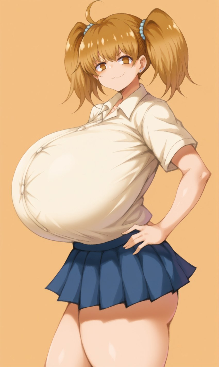 1girls ai_generated big_breasts clothed clothing hands_on_hips hornymoron huge_breasts looking_at_viewer please_don't_bully_me,_nagatoro school_uniform solo solo_female standing yoshi_(nagatoro)