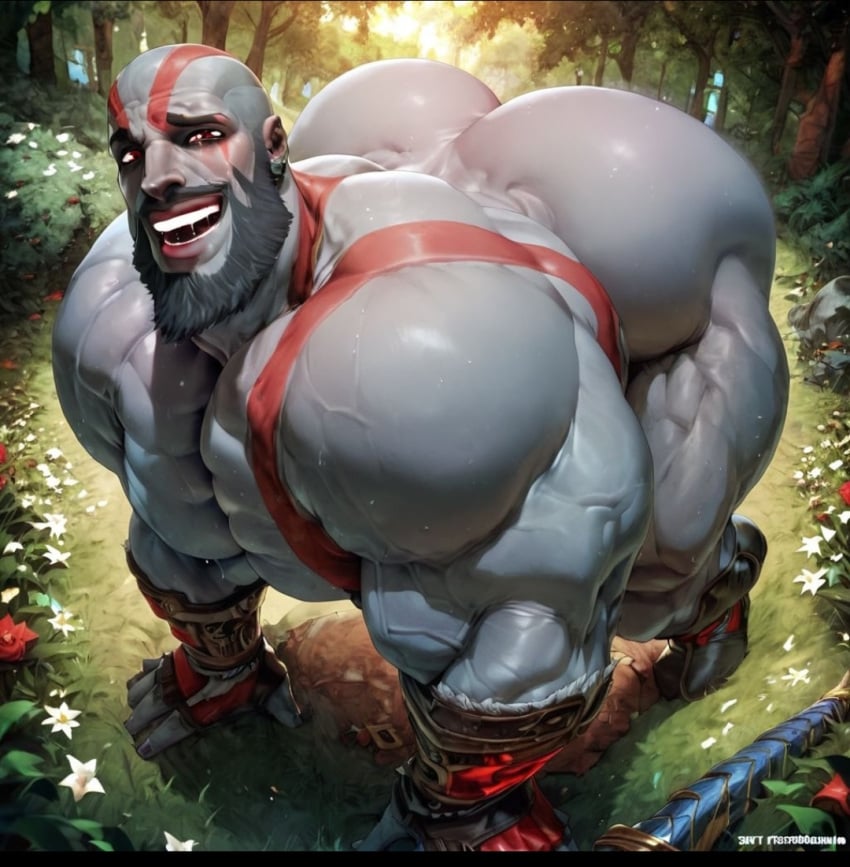 ai_generated ass_bigger_than_body ass_bigger_than_human ass_bigger_than_torso bald bald_man bara beard big_ass big_butt bubble_ass bubble_butt daddy dilf enormous_ass enormous_butt fat_ass fat_butt forest gay gigantic_ass gigantic_butt god_of_war huge_ass huge_butt humongous_ass humongous_butt inviting_to_sex kratos looking_at_viewer looking_pleased looking_pleasured male_focus male_only massive_ass massive_butt mature mature_male monster_ass muscles muscular muscular_arms muscular_ass muscular_back muscular_legs muscular_male muscular_thighs nature nature_background older_male outdoor_nudity outdoors provocative red_markings rokuworshiper seductive seductive_pose seductive_smile tempting thick_ass thick_butt white_skin