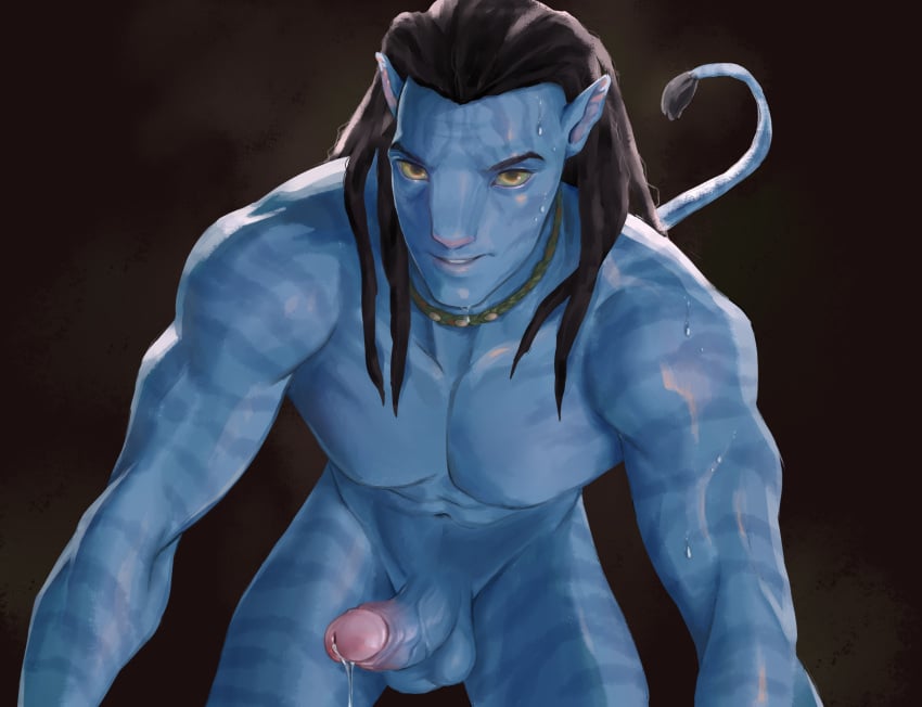 alien alien_only avatar avatar:_the_way_of_water big_penis blue_skin colored erect_penis jake_sully male male_only muscular_male na&#039;vi naked_male only_male penis precum precum_drip precum_on_penis uncensored useful4max