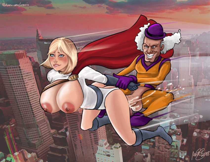 1boy 1girls alternate_breast_size areola big_breasts blonde_hair blue_eyes breasts cum cum_inside dc female flying from_behind huge_breasts huge_cock imp large_breasts male mavruda midair_sex mr_mxyzptlk mxyzptlk nipples power_girl sex size_difference small_but_hung small_dom_big_sub smaller_male straight superman_(series)