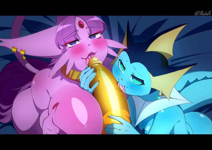 anthro big_breasts breast_play breasts eeveelution espeon fake_screencap fellatio female generation_1_pokemon generation_2_pokemon genitals group group_sex handjob heart_eyes heart_symbol hi_res keiran_(vapplepie) licking licking_penis lirih_(vapplepie) looking_at_viewer male niah_(vapplepie) nintendo oral paizuri penile penis penis_lick penis_licking pokemon pokemon_(species) sex small_breasts threesome threesome_handjob titfuck titjob tongue trio umbreon vaporeon vapplepie