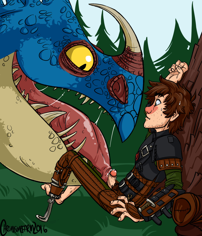 2016 ambiguous_gender amputee armor blowjob blue_scales blush chromosomefarm clothing cum deadly_nadder digital_media_(artwork) dragon dreamworks duo erection fellatio feral fury_(httyd) hair hi_res hiccup_horrendous_haddock_iii horn how_to_train_your_dragon human human_on_feral interspecies larger_feral male male_on_feral mammal open_mouth oral oversized_fellatio oversized_oral papillae penis penis_on_tongue saliva scales scalie smaller_human stormfly sweat taste_buds teeth tongue tongue_out yellow_eyes zoophilia