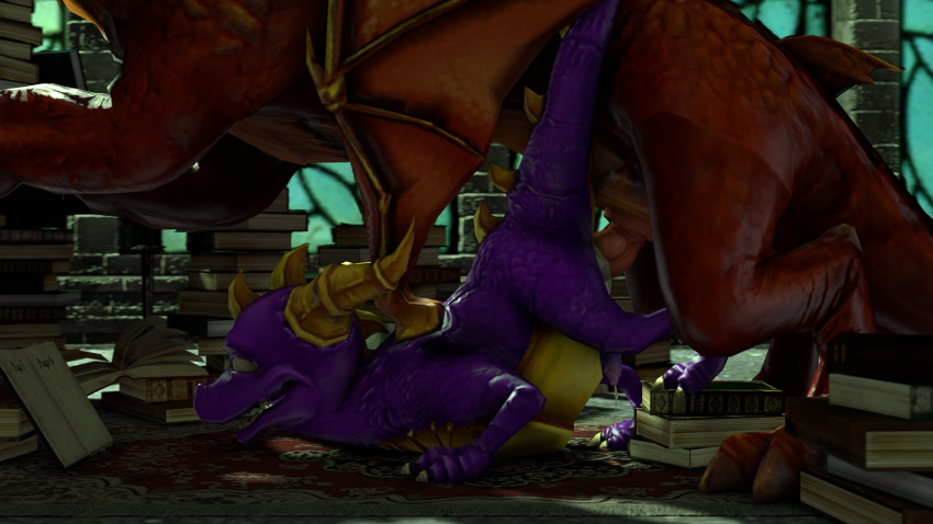 3d absurd_res age_difference anal book claws cum dragon duo erection feral hands-free hi_res horn ignitus inflation knot male no-name-no-problem orgasm penis scales scalie size_difference source_filmmaker spyro spyro_the_dragon the_legend_of_spyro vein veiny_penis video_games western_dragon wings yaoi