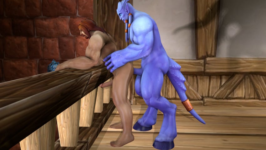 2boys alien anal anal_sex beard draenei duo gay human human_(world_of_warcraft) humansub male male_draenei world_of_warcraft yaoi yidra