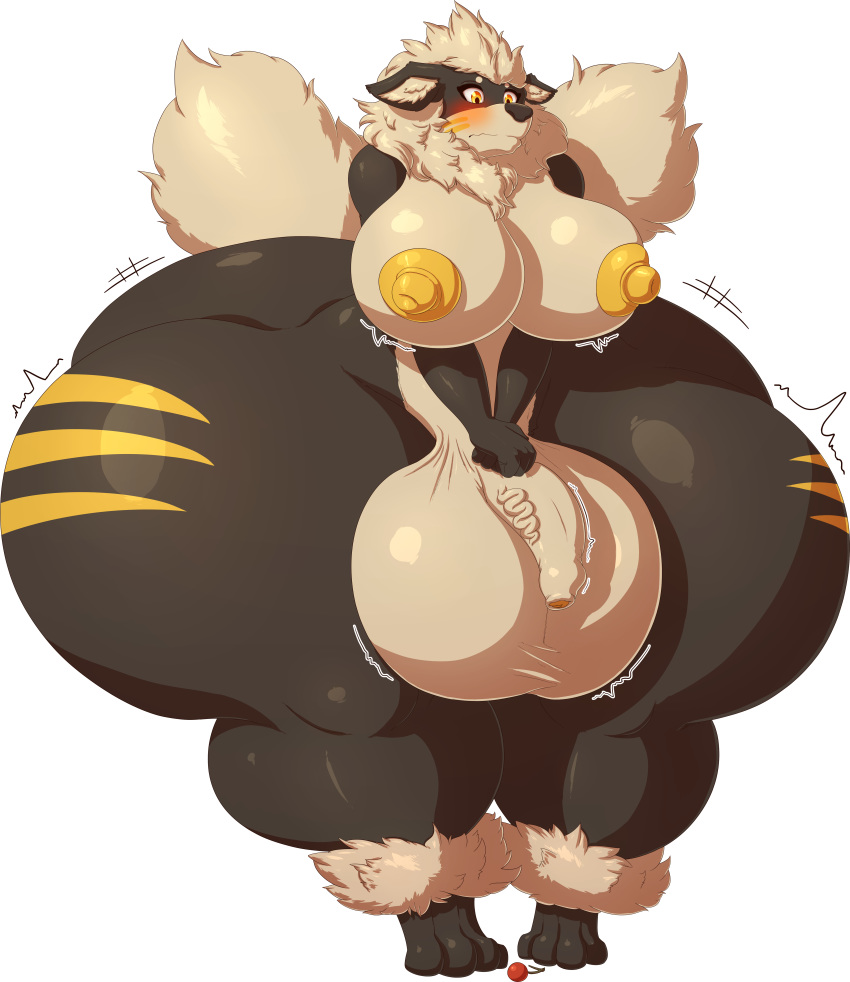 2018 2_tails alpha_channel alternate_color anthro arcanine ass big_ass big_breasts big_testicles blush breasts buizanine_(species) buizel canine dickgirl flaccid fur furry huge_ass huge_breasts huge_testicles hybrid hyper hyper_ass hyper_breasts hyper_hips hyper_penis hyper_testicles impaledwolf intersex luna_(buizanine) mane multi_tail nintendo nipples nude original_character penis pinup pokemon pokemon_(species) pokemon_dppt pose standing testicles thick_thighs trembling video_games wide_hips