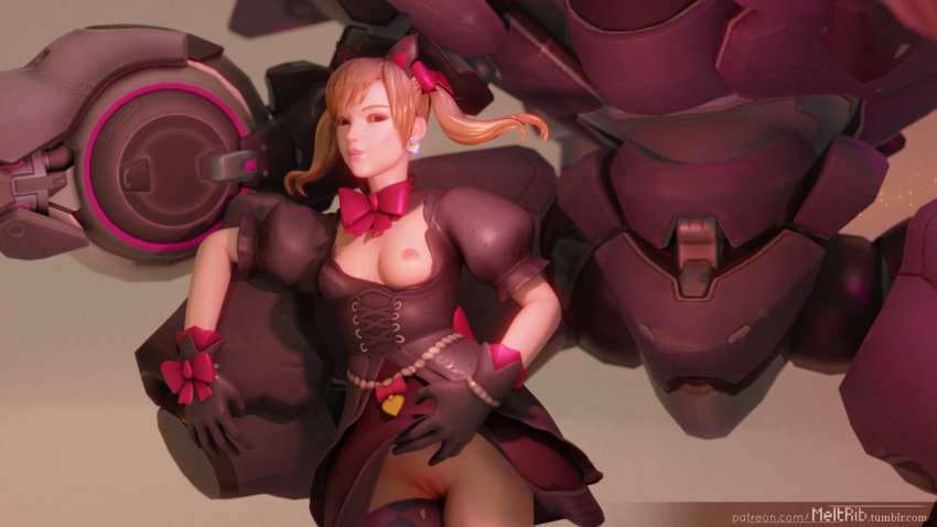 3d absurdres alternate_costume areolae black_cat_d.va blender breasts d.va female female_only gothic_lolita highres korean korean_female lolita_fashion looking_at_viewer meka meltrib nipples overwatch overwatch_2 perky_nipples petite petite_body petite_breasts petite_female solo young young_female young_woman