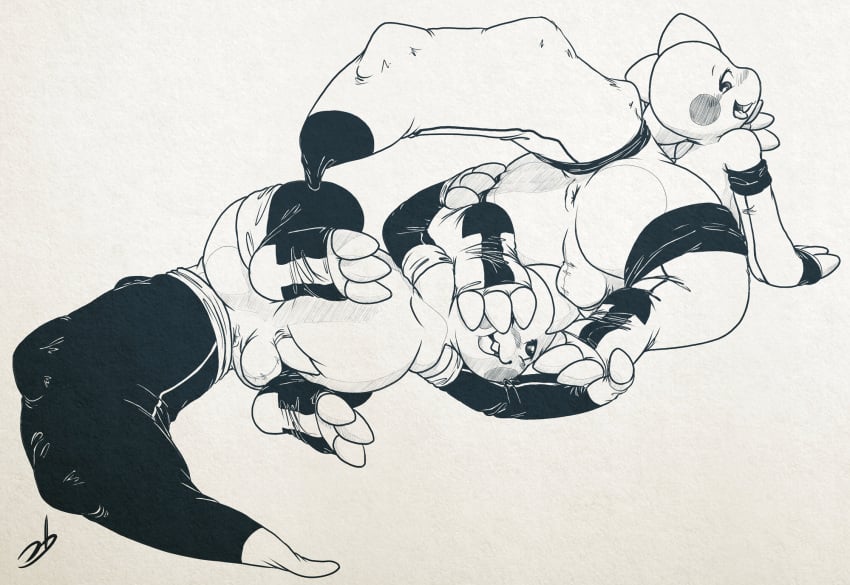 2016 3_fingers 3_toes anthro anus armwear backsack balls belly blush bob_(bubble_bobble) bub bubble_bobble bubble_dragon claws clothed clothing dinosaur dragon duo elbow_gloves feet gloves hi_res hindpaw incest legwear male mammal monochrome mostly_nude open_mouth paws penis scalie simple_background smile stockings stormdragonblue taito toe_claws toes yaoi