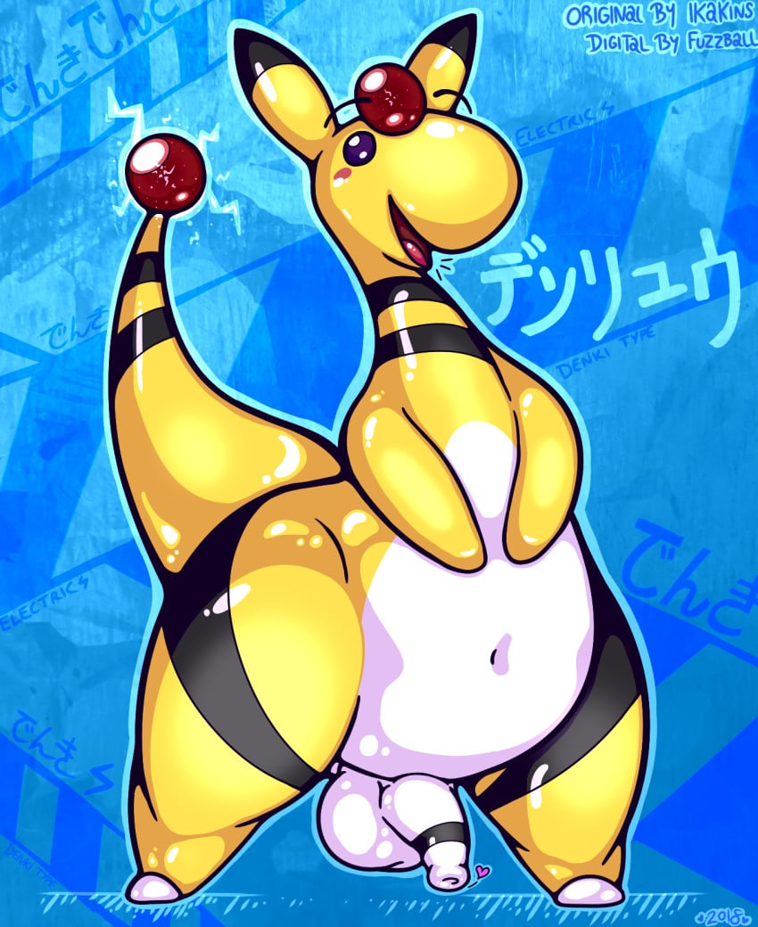 1boy 2018 ampharos belly dated digital_media_(artwork) electricity feral flaccid foreskin furry fuzzballfox heart ikakins long_foreskin male male_only navel nintendo no_nipples nude penis pokémon_(species) pokemon pokemon_(species) pokemon_gsc solo standing tail testicles text uncut video_games white_fur wide_hips yellow_fur