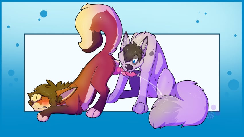 abstract_background absurd_res animal_genitalia animal_penis balls bite blush brown_hair canine canine_penis clenched_teeth cock-tail cum cumshot duo ejaculation fellatio female femdom feral fluffy fluffy_tail fox from_behind fur furry furry_only hair highres knot male mammal oral orgasm penis penis_biting sex sharp_teeth straight tagme teeth tongue tongue_around_penis tongue_out tongue_wrap tonguejob yiffy1234