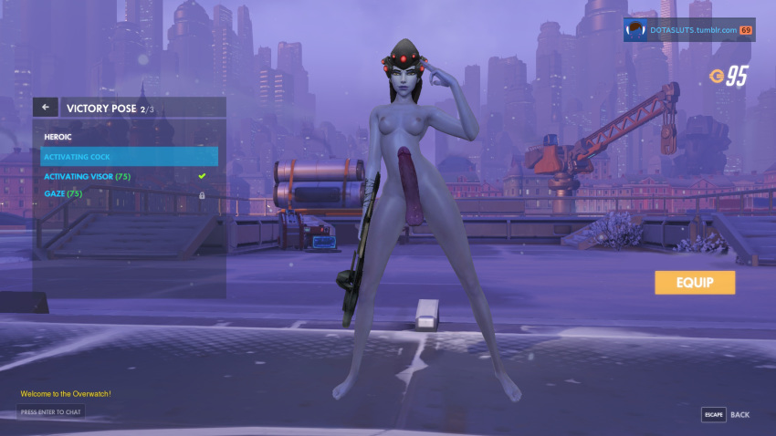 3d ass breasts dotasluts futa_only futanari intersex overwatch widowmaker