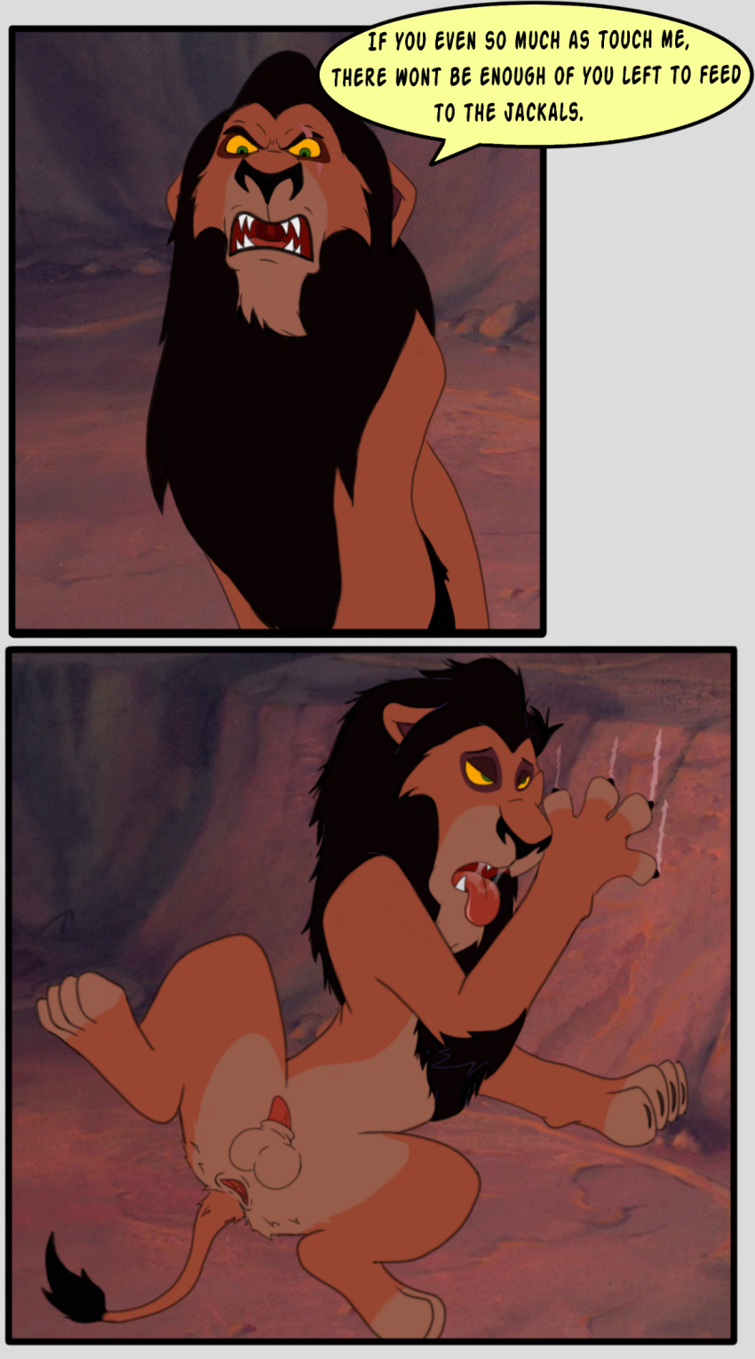 after_sex alternate_version_available disney drooling feline feral gaping lion male male_only mammal saliva scar scar_(the_lion_king) solo the_lion_king theoryofstrings tongue tongue_out