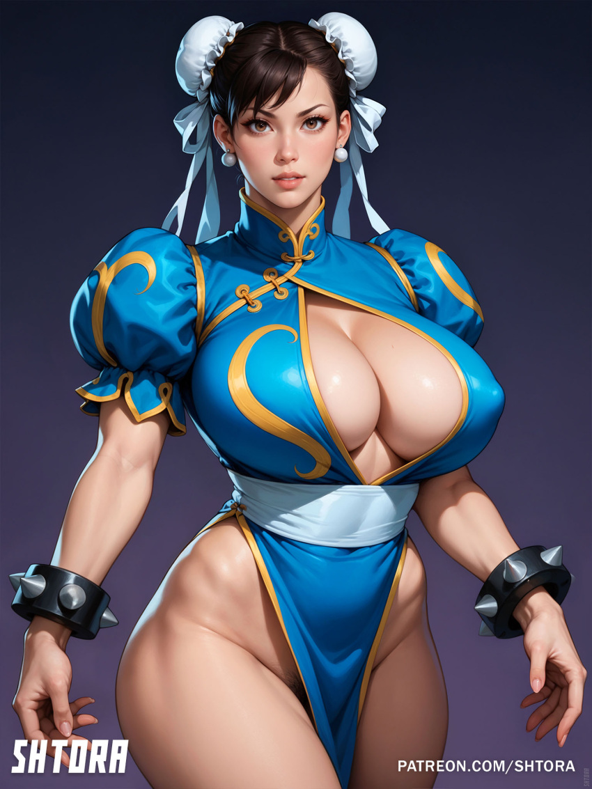 ai_generated ass big_ass big_breasts breasts capcom chun-li curvaceous curvy curvy_female curvy_figure female female_only muscular muscular_female shtora street_fighter thick_thighs