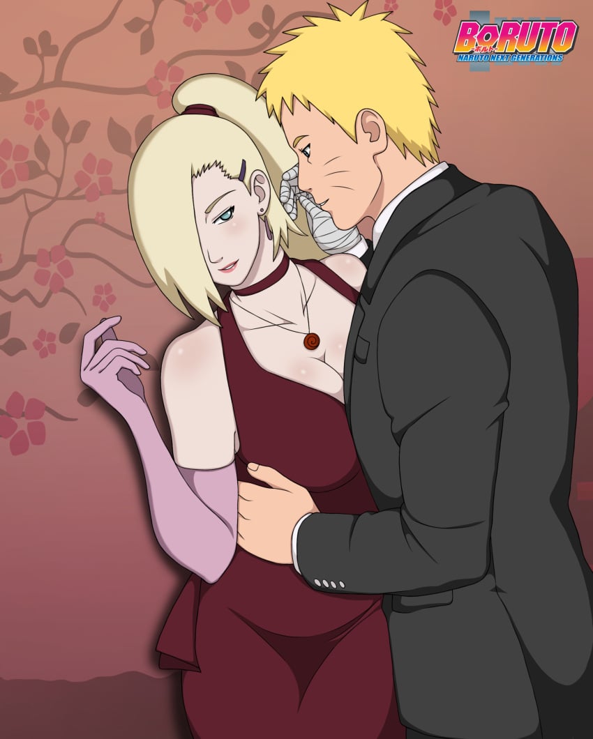 1boy 1girls against_wall alternate_costume arm_gloves bandaged_arm before_sex blonde_hair blue_eyes boruto:_naruto_next_generations breast_press cheating cheating_husband cheating_wife dress fancy fancy_clothing flirting formal formal_clothes gloves hair_ornament hair_over_one_eye hairclip hi_res imminent_sex ino_yamanaka jack_.mery jacket makeup milf naruto naruto_(series) naughty naughty_face naughty_smile necklace no_bra pants pendant ponytail red_dress revealing_clothes revealing_dress romantic seducing seductive seductive_eyes seductive_look skimpy skimpy_clothes teasing touching_face uzumaki_naruto uzumaki_symbol watermark white_skin yellow_hair