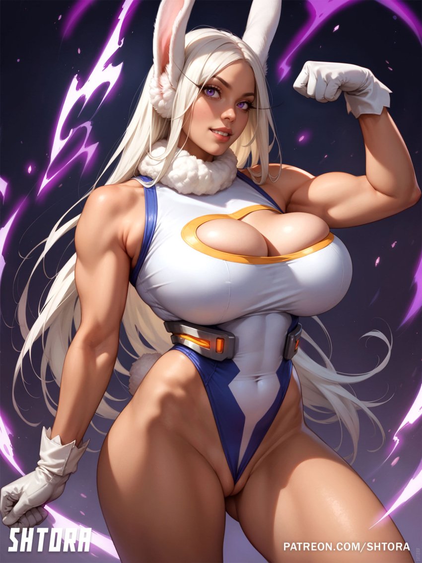 ai_generated ass big_ass big_breasts breasts curvaceous curvy curvy_female curvy_figure female female_only miruko muscular muscular_female my_hero_academia rumi_usagiyama shtora tan-skinned_female tan_body tan_skin thick_thighs white_hair