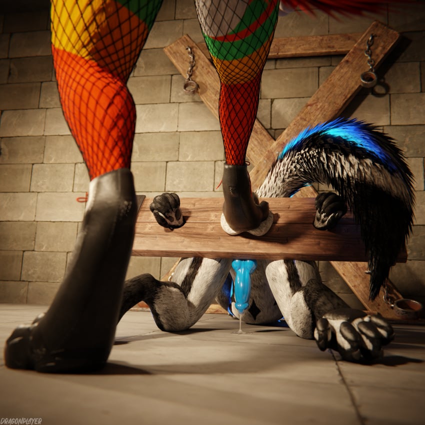 1:1 3d 4k absurd_res animal_genitalia animal_penis anthro anthro_on_anthro armwear ball_squeeze ballbusting balls basement biped black_body black_boots black_claws black_clothing black_footwear black_fur black_nose black_shoes blender_(artwork) blender_cycles blue_body blue_fur blue_penis bodily_fluids boot_on_balls boots bottomwear bound canid canine canine_genitalia canine_penis canis claws clothed clothing cock_and_ball_torture collar crush cum cum_drip cum_dripping_from_penis cum_on_penis cumshot depth_of_field digital_media_(artwork) dominant dragonplayer dragonplayer_(character) dripping dungeon duo ejaculation erection erection_under_skirt feet femboy fishnet_armwear fishnet_clothing fishnet_legwear fishnet_thigh_highs flat_balls foot_on_balls footwear fox fur furniture genital_fluids genital_torture genitals grey_body grey_fur hair hands_tied hands_tied_behind_back hi_res inside jex jexouium kick kicking_balls kneeling knot knuffelfratz leather leather_boots leather_clothing leather_footwear legwear looking_down_at_partner looking_pleasured lying male male/male mammal multicolored_body nude on_ground open_mouth orange_body orange_fur orange_penis orgasm pain penis reflection rexouium sex shoes skirt slim slim_anthro slim_male slim_sub smile standing stomping_on_balls submissive submissive_male tail thigh_highs tied_balls white_body white_fur yellow_body yellow_fur