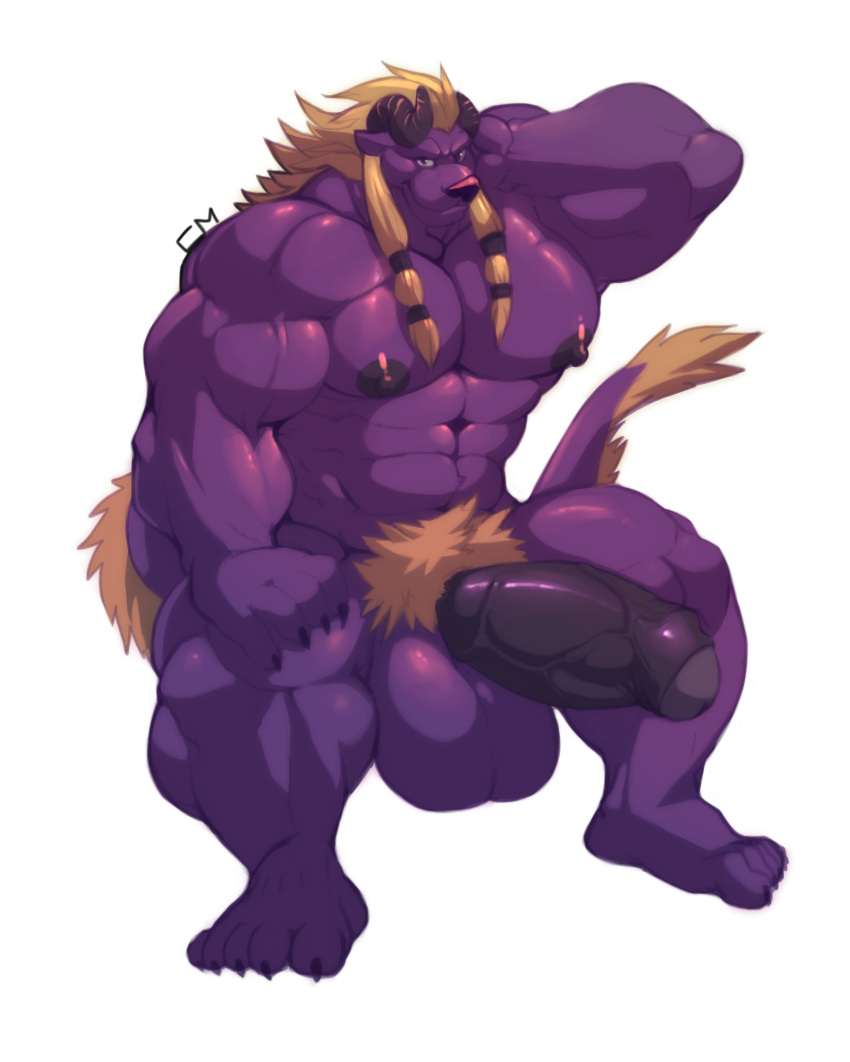 2014 5_toes abs anthro athletic balls barefoot behemoth belly biceps big_balls big_muscles big_penis black_nipples black_penis blonde_hair bottomless claws clenched_teeth clothed clothing cursedmarked dragon erection fangs feline final_fantasy final_fantasy_x flexing foreskin fur hair hair_tie hand_on_head hand_on_thigh hawtcherry hi_res horn huge_cock huge_muscles humanoid_penis hyper hyper_muscles kneeling looking_at_viewer male male_only mammal manspreading masculine_male mature_male muscular muscular_male nipples nude partially_retracted_foreskin pecs penis pose precum presenting pubes purple_eyes purple_fur purple_nose retracted_foreskin shy simple_background smile solo spreading square_enix standing teeth thick_penis toe_claws toes topless uncircumcised uncut vein veiny_penis video_games white_background