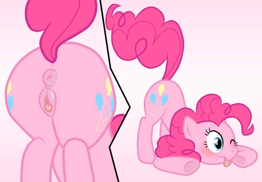 2025 absurd_res anus ass bent_over blush digital_drawing_(artwork) digital_media_(artwork) equid equine female friendship_is_magic fur genitals hair hasbro hi_res horse mammal maseru multiple_angles my_little_pony one_eye_closed pink_body pink_fur pink_hair pinkie_pie_(mlp) pony presenting presenting_anus presenting_hindquarters presenting_pussy puckered_anus pussy rear_view simple_background solo tongue tongue_out