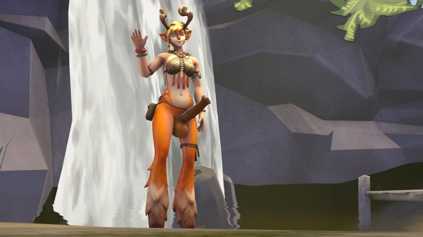 1futa 3d balls battlerite big_balls big_penis blossom_(battlerite) derpsycho333 dickgirl faun furry futanari green_eyes horsecock intersex looking_at_viewer nude penis solo_futa source_filmmaker