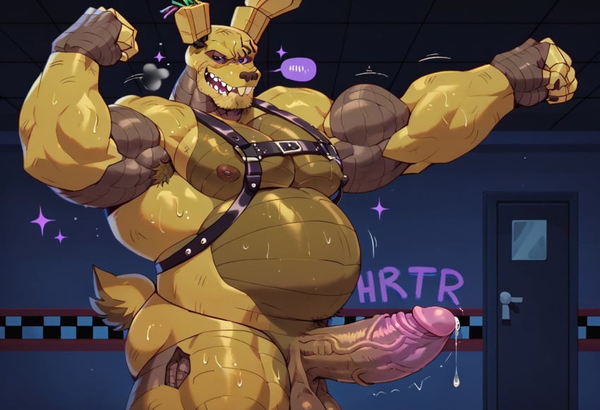 1boy ai_generated armpit_hair armpits beard beer_belly belly civitai dad_bod dilf five_nights_at_freddy's five_nights_at_freddy's_3 flexing flexing_arms flexing_bicep flexing_muscles hot_man male male_only muscular muscular_male musk musk_clouds precum precum_drip precum_on_penis rabbit rabbit_boy rabbit_ears rabbit_girl robot robot_humanoid smirk smirking_at_viewer springtrap springtrap_(e-zoid) springtrap_(fnaf) stars sweat sweating text_bubble trembling_lines trembling_penis yellow_body