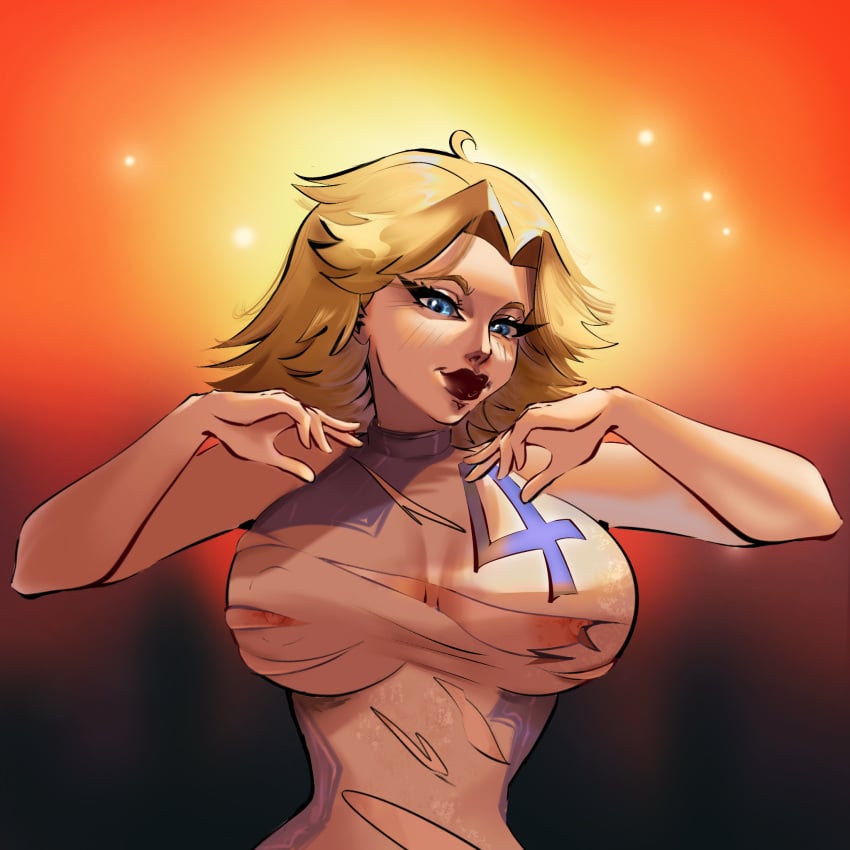 1girl 1girls big_breasts blonde blonde_female blue_eyes female female_only_heroine hair invisible_woman light-skinned light_skin marvel_rivals milf nipples_seen_through_clothing nipplesoutside pink_nipples revealin_clothes revealing_breasts revealing_clothes sheev_beef skimpy skimpy_clothes slutty_clothing smiling_at_viewer sue_storm sunlight sunset sunshine superheroine thick torn_clothes torn_clothing tornbodysuit