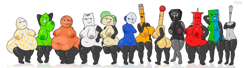 6+girls angry armless arms_behind_head arms_up ass basketball_(bfdi) battle_for_dream_island bbw bedroom_eyes bfdi big_areola big_ass big_belly big_breasts book_(bfdi) bouncing_breasts breasts chubby crossed_arms eggy_(bfdi) fanny_(bfdi) female_only glasses group hands_on_hips huge_breasts latex leafy_(bfdi) long_image match_(bfdi) moonilade multicolored_nipples needle_(bfdi) nervous nipples object_head object_shows one_leg_up pencil_(bfdi) pillow_(bfdi) pin_(bfdi) pose pussy remote_(bfdi) robot simple_background skinny small_breasts smug swinging_breasts taco_(bfdi) talking taller_girl vagina white_background