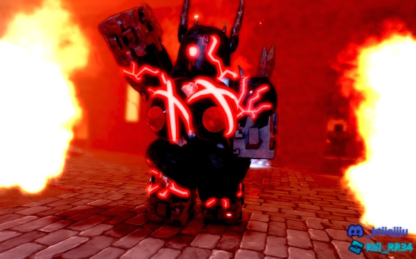 3d ass big_ass big_breasts black_body black_hair breasts calamity_(tower_defense_x) eyes female fire hell ktiiejiju_(artist) naked pose red_eyes red_nipples roblox roblox_game robloxian stone stone_floor strong thighs tower_defense_x