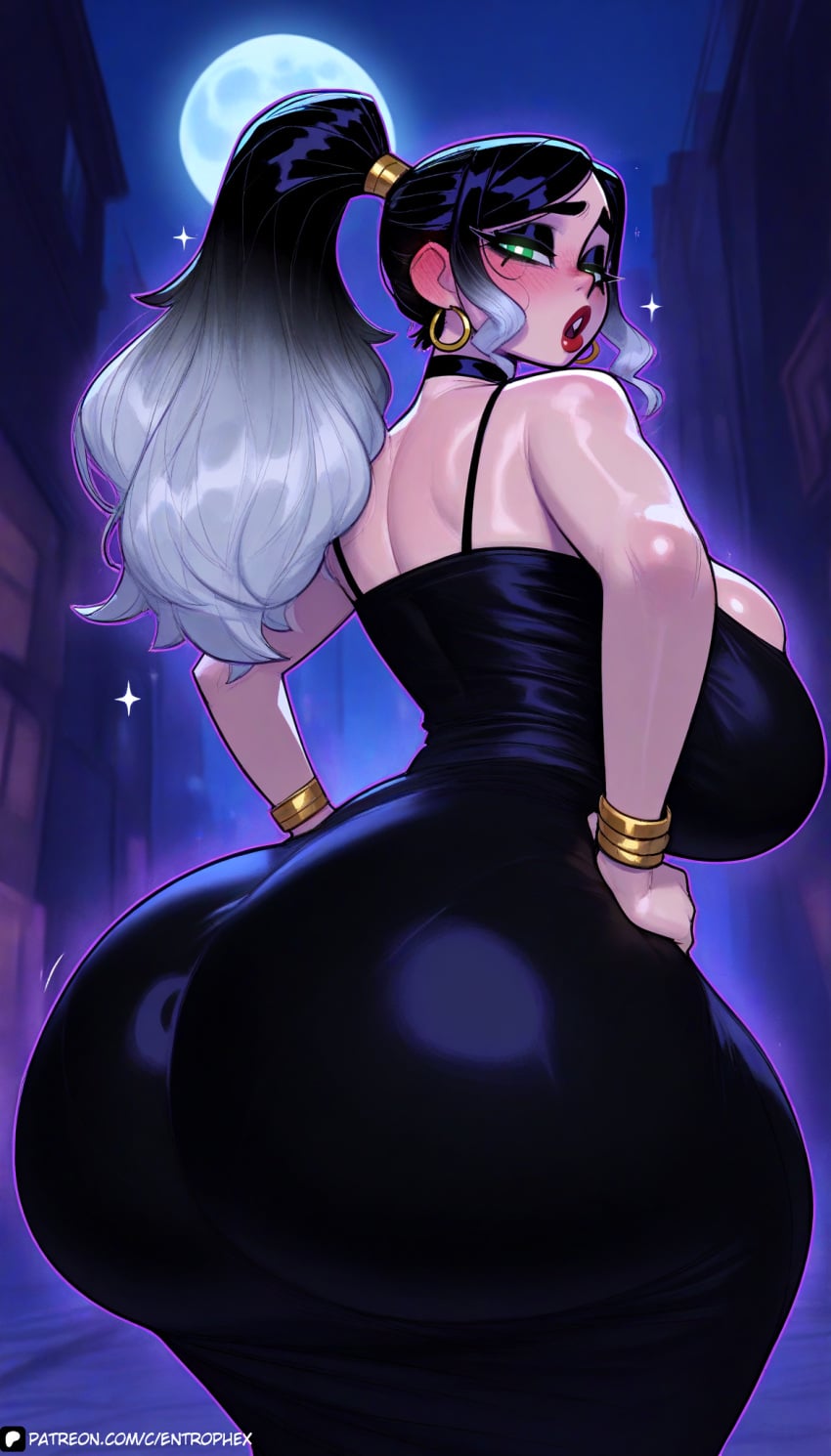 1female 1girls 3:4 ai ai-created ai_art ai_assisted ai_female ai_generated artist_logo artist_name artist_request artist_signature artist_upload artist_website black_dress black_eyeshadow black_hair breasts breasts_apart breasts_bigger_than_body breasts_bigger_than_head breasts_bigger_than_torso breasts_out breasts_outside chubby_female colored_outline contrapposto curly_sidelocks digital_art digital_drawing digital_drawing_(artwork) digital_media digital_media_(artwork) digital_painting digital_painting_(artwork) embarrassed embarrassed_exposed_female embarrassed_expression embarrassed_female embarrassed_nude_female entrophex123 fat_ass fat_legs female_focus focus focus_on_female focus_on_human from_behind full_moon giant_ass giant_breasts giant_thighs gigantic_ass gigantic_breasts gigantic_butt gigantic_hips gigantic_thighs glowing_eyes gold_earrings gold_jewelry gradient_eyes gradient_hair green_eyes half-closed_eyes high_heels high_ponytail high_quality high_resolution highres hips_wider_than_shoulders huge_ass huge_breasts huge_butt huge_thighs large_ass large_breasts large_butt large_thighs night open_mouth original original_art original_artwork original_character original_characters originalcharacter patreon patreon_artist patreon_link patreon_logo patreon_reward patreon_url patreon_username shiny_dress shiny_skin sidelocks silver_hair solo solo_female solo_focus solo_in_panel street tight_clothing tongue upper_teeth watermark white_pupils wide_hips